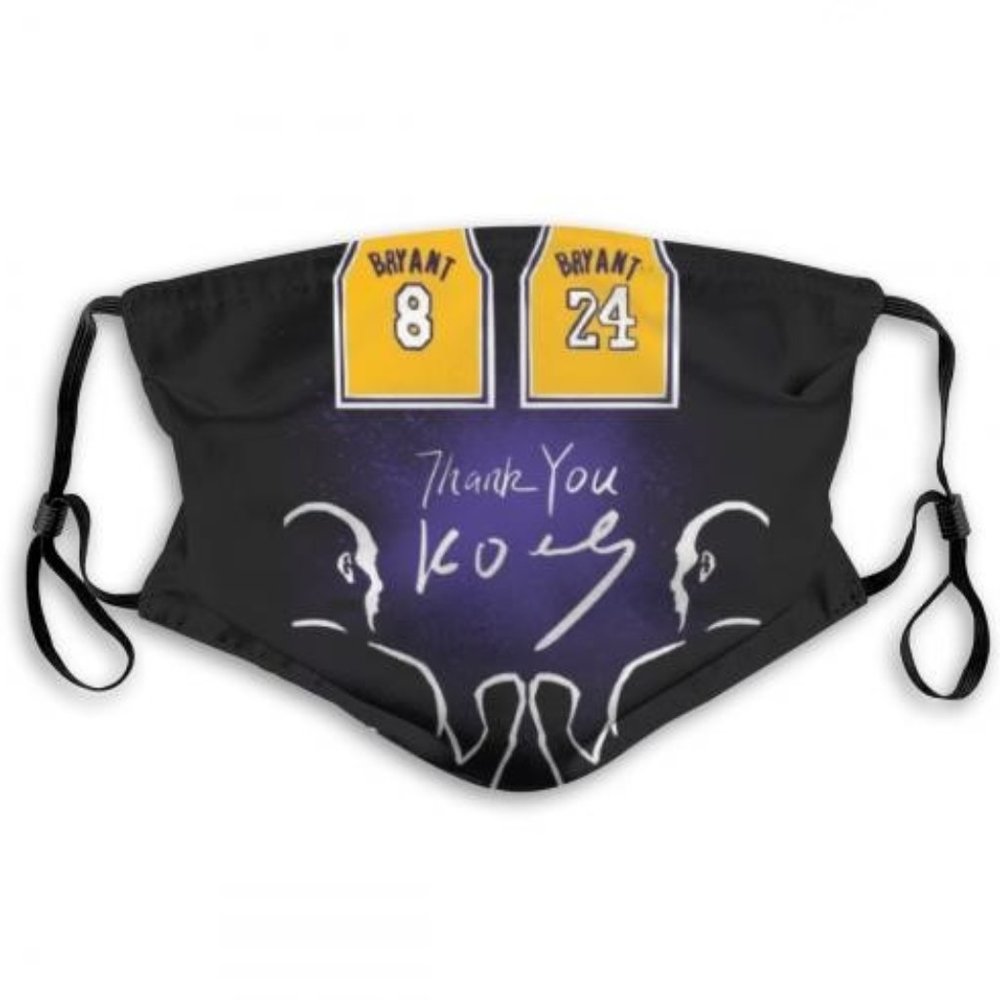 - Kobe Bryant #8 and #24 Yellow Shirt Thank You Mask